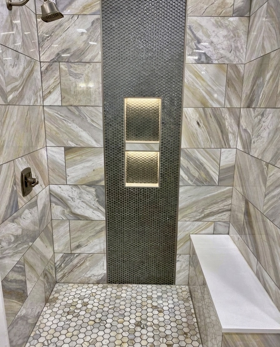 Custom Shower — Illuminated Niche