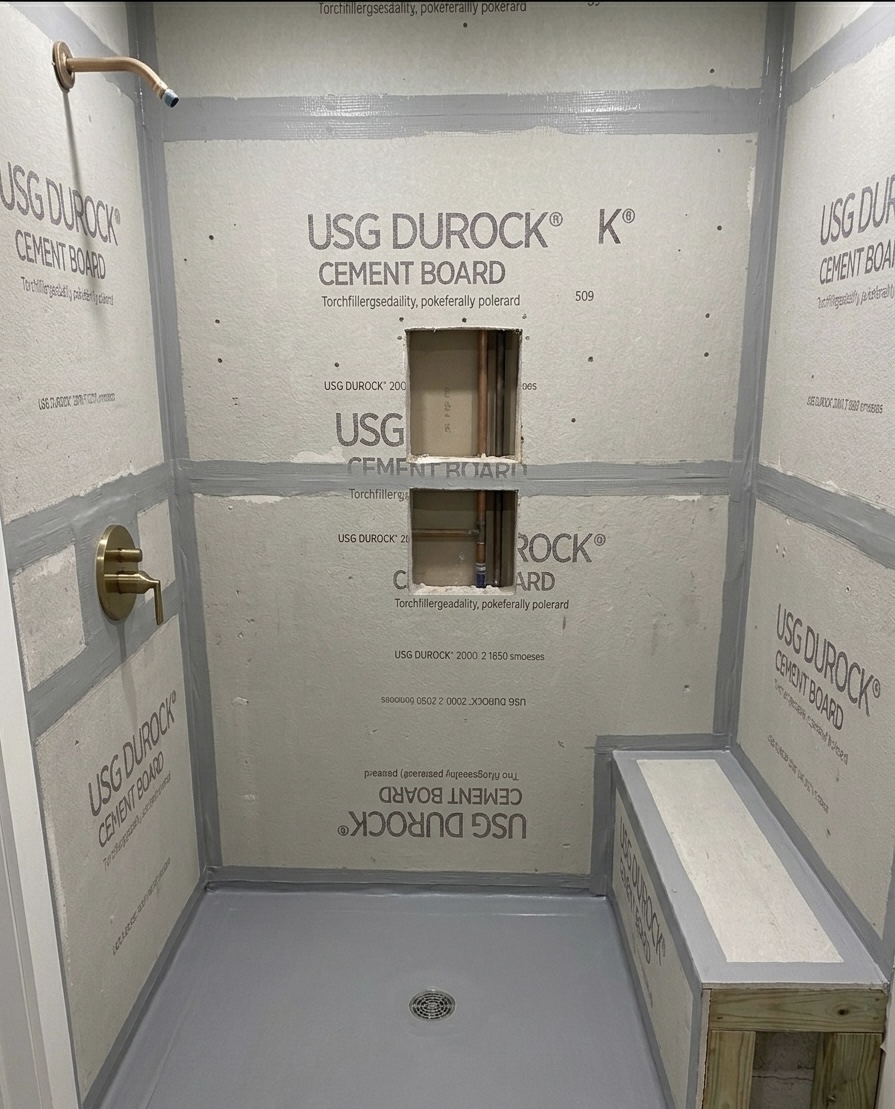 Custom Shower — Before Tile