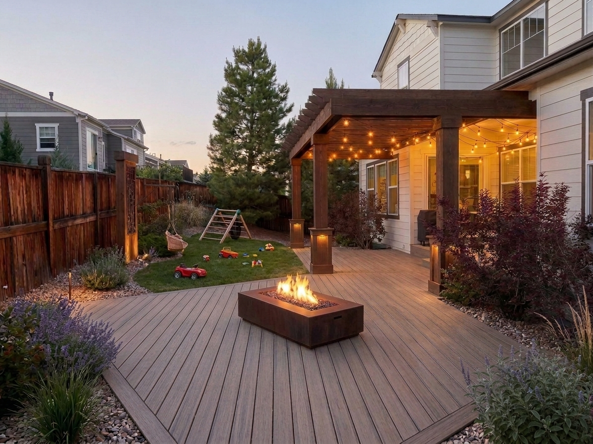Backyard Deck at Dusk — After